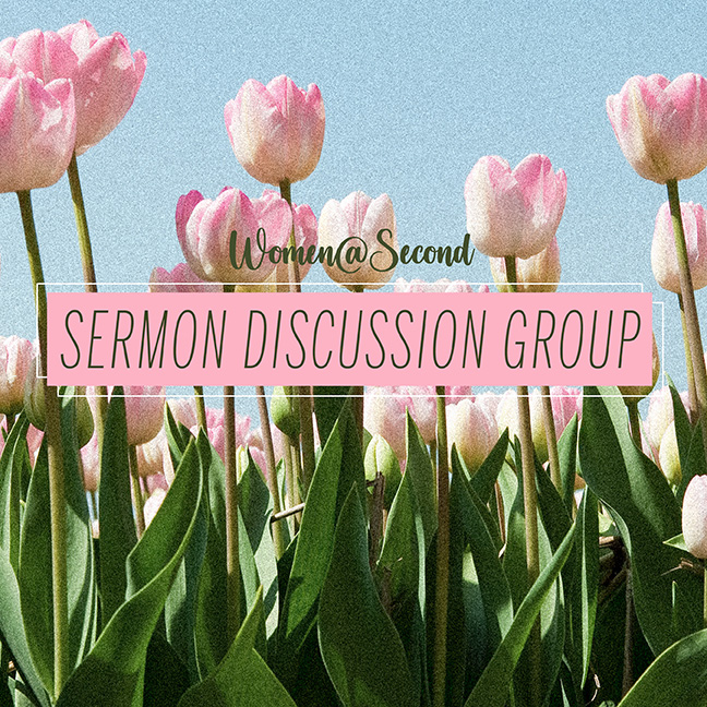 Women@Second Sermon Discussion Group
Thursdays, 6:30 – 8 PM, Zoom
Join us as we revisit the sermon from the prior Sunday and discuss its relevance in our lives today.
